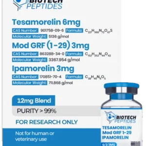 Tesamorelin + CJC-1295 (Mod GRF 1-29) + Ipamorelin Blend (12mg)